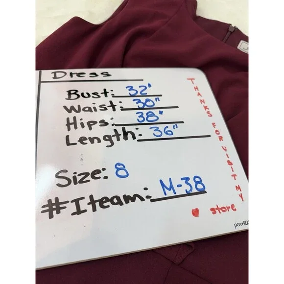 JESSICA HOWARD Wine Ruffle Stretch Sheath Dress Medium - Picture 8 of 14